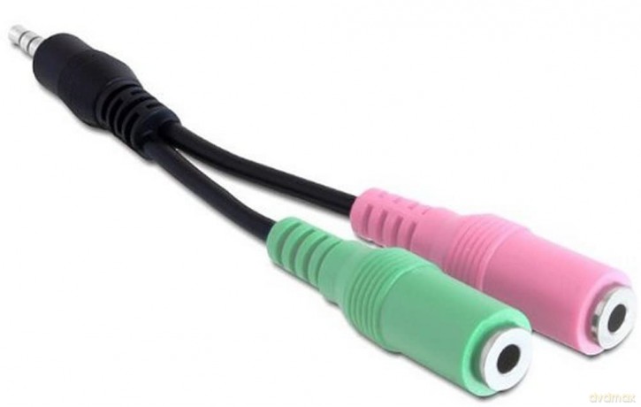 DELOCK Klinke Adapter 3,5mm 4Pin -> 2x 3