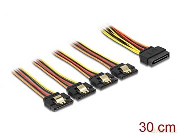 DELOCK Stromkabel 4x 15Pin SATA -> 2x 15