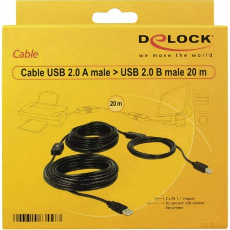 DELOCK USB Kabel A -> B St/St 20.00m akt
