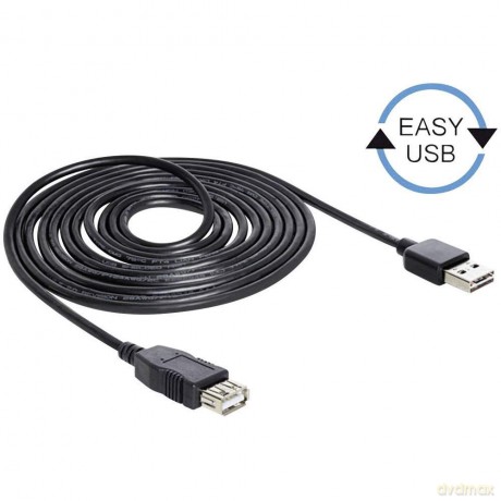 DELOCK USB Verl. A -> A St/Bu 5.00m sw E