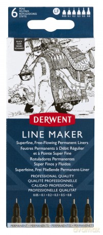 Derwent: DERWENT Line Maker Fineliner-Set schwarz
