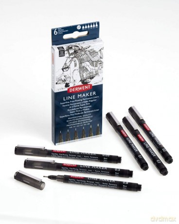 Derwent: DERWENT Line Maker Fineliner-Set schwarz