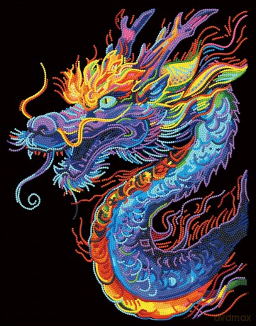 Diamond Painting Neon Drache