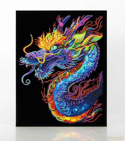 Diamond Painting Neon Drache