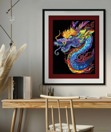 Diamond Painting Neon Drache
