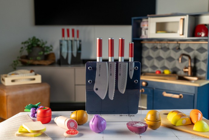 Dick Messer Set aus Holz