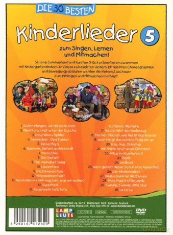 Die 30 Besten Kinderlieder 5 [DVD]
