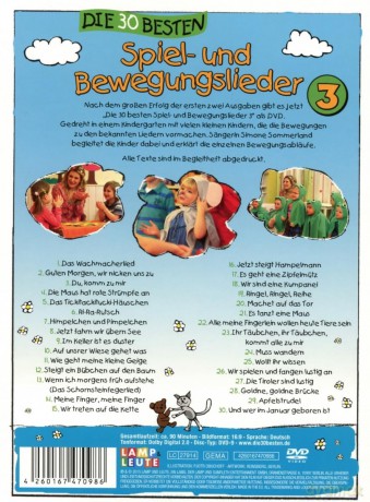 Die 30 Besten Spiel- Und Bewegungslieder [3DVD]