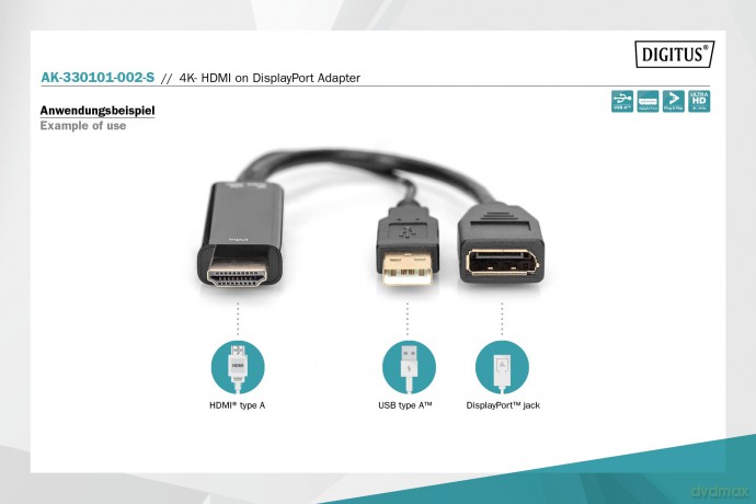 DIGITUS 4K HDMI Adapter - HDMI auf Displ