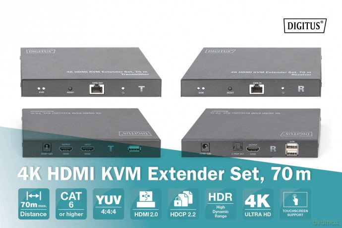 DIGITUS 4K HDMI KVM Extender Set, 70m