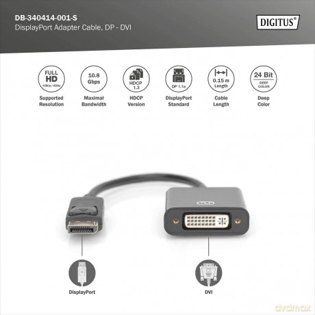 DIGITUS Aktiver DisplayPort Adapter Konv