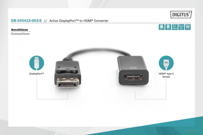 DIGITUS Aktiver DisplayPort Adapter/Konv
