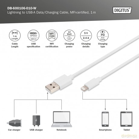DIGITUS Apple Lade-/Datenkabel, 8pin - U