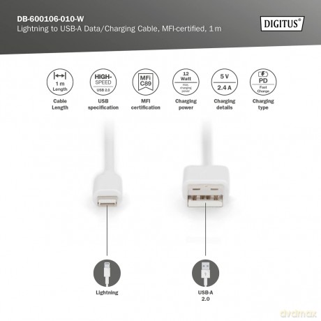 DIGITUS Apple Lade-/Datenkabel, 8pin - U