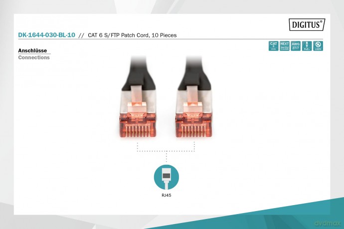 DIGITUS CAT 6 S/FTP Patchkabel, 10 Stźck