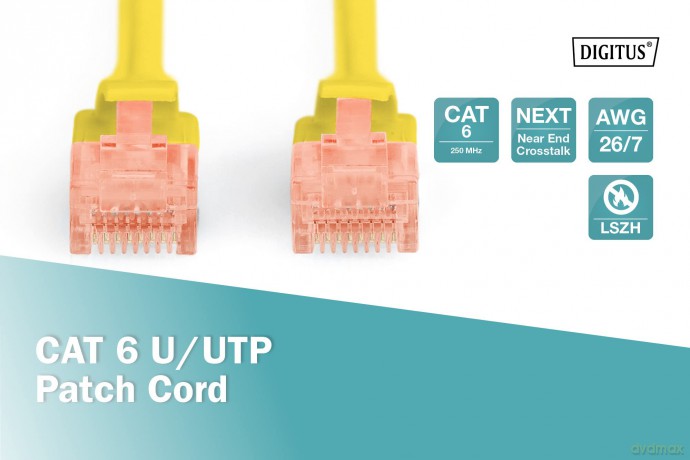 DIGITUS CAT 6 U/UTP Patchkabel - LSZH, 1