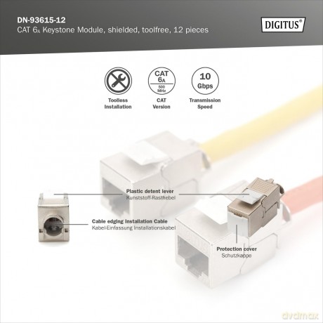 DIGITUS CAT 6A Keystone Modul geschirmt10ZubehśrSONSTIGES540211279751.99113.05.2026225789461 40160