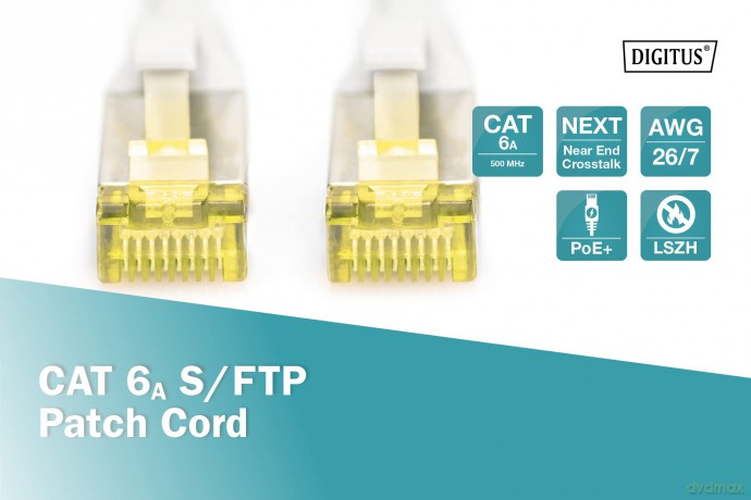 DIGITUS CAT 6A S/FTP Patchkabel, 1,5m, g