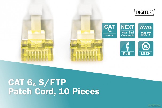 DIGITUS CAT 6A S/FTP Patchkabel, 10 Stźc