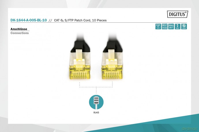 DIGITUS CAT 6A S/FTP Patchkabel, 10 Stźc