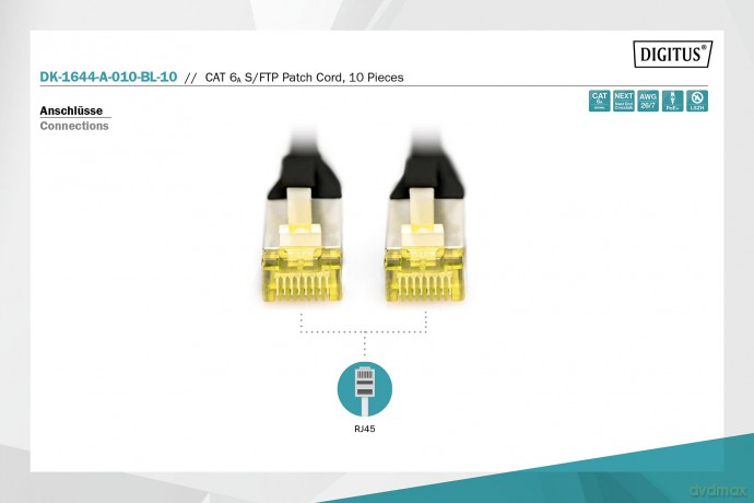 DIGITUS CAT 6A S/FTP Patchkabel, 10 Stźc