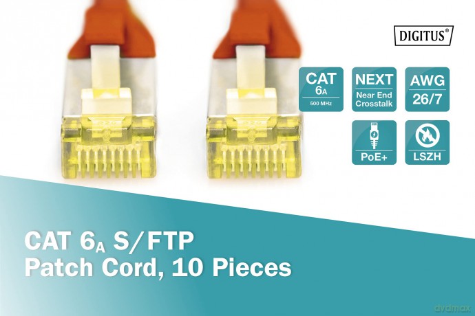 DIGITUS CAT 6A S/FTP Patchkabel, 10 Stźc