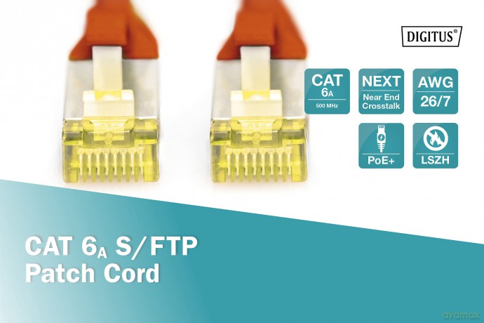 DIGITUS CAT 6A S/FTP Patchkabel, 2m, rot