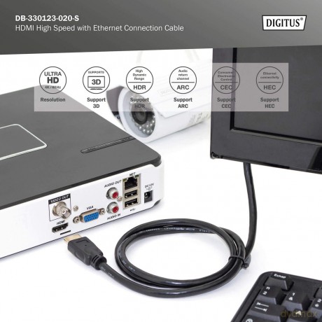 DIGITUS HDMI-Kabel A HighSpeed Ethernet