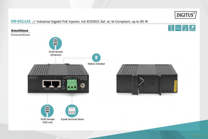 DIGITUS Injektor PoE Industrial Gigabit