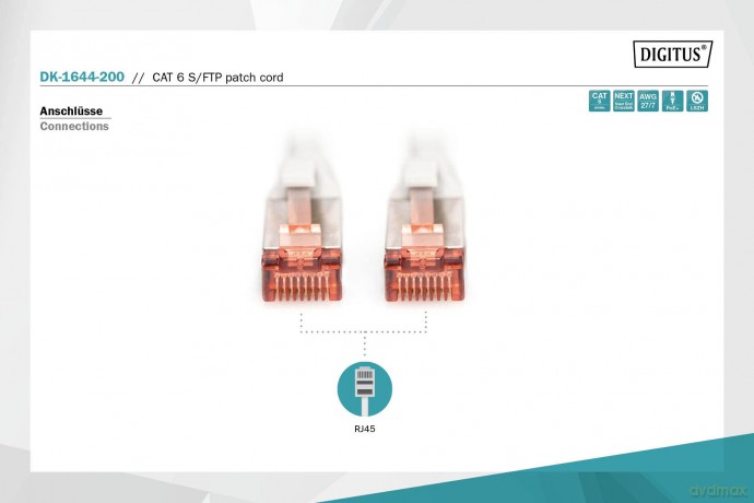 DIGITUS Kabel RJ45 20m grau