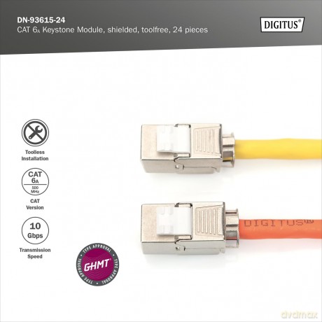DIGITUS Keystone Jack Cat6a RJ45 geschir
