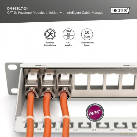 DIGITUS Keystone Jack Cat6a, Set 24 Stźc