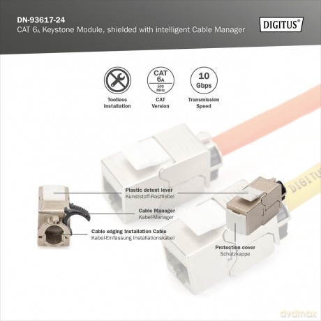 DIGITUS Keystone Jack Cat6a, Set 24 Stźc