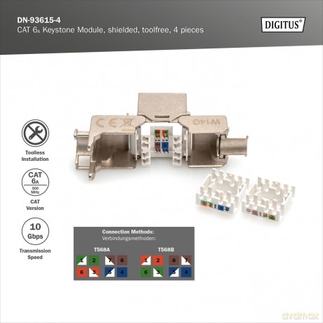 DIGITUS Keystone Jack Cat6ARJ45->LSA ges