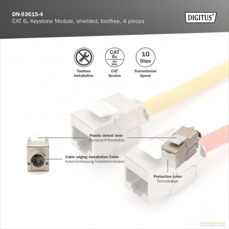 DIGITUS Keystone Jack Cat6ARJ45->LSA ges