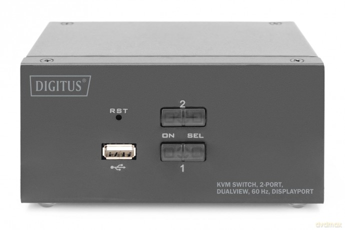DIGITUS KVM Switch, 2-Port, 4K60Hz, 4xDP