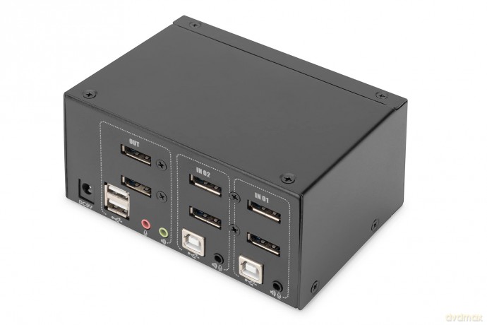 DIGITUS KVM Switch, 2-Port, 4K60Hz, 4xDP