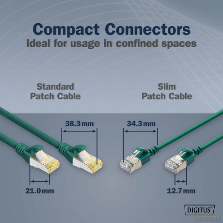 DIGITUS Patchkabel CAT 6A FFTP Slim 0,30