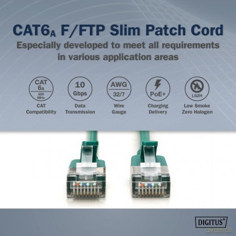 DIGITUS Patchkabel CAT 6A FFTP Slim 0,30