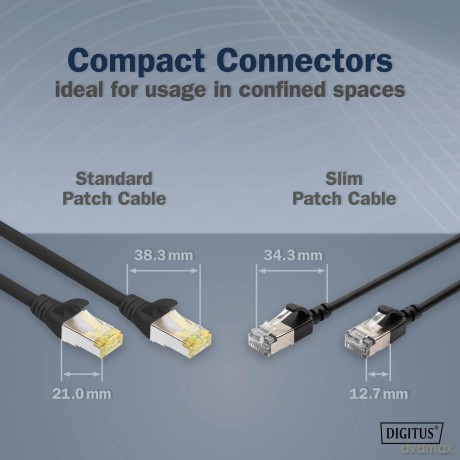 DIGITUS Patchkabel CAT 6A FFTP Slim 0,50
