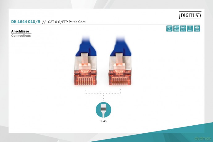 DIGITUS Patchkabel Cat6 S/FTP 2xRJ45 1