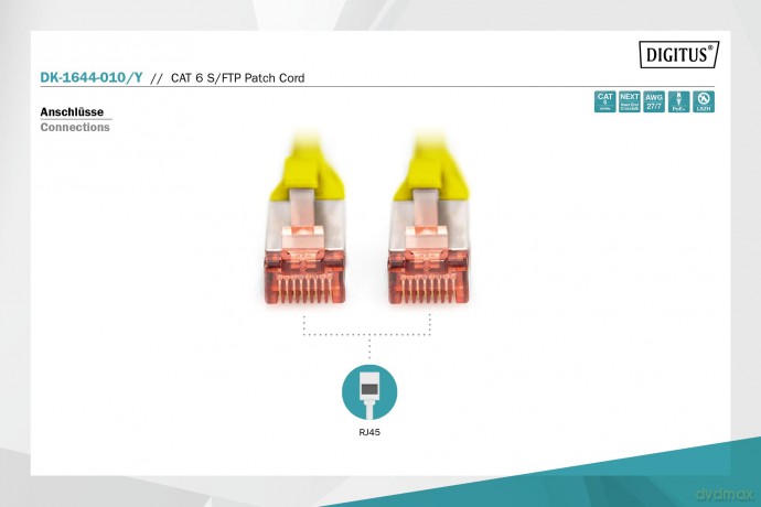 DIGITUS Patchkabel Cat6 S/FTP 2xRJ45 1