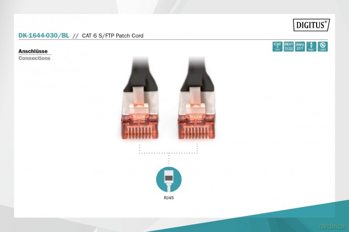 DIGITUS Patchkabel Cat6 S/FTP 2xRJ45 3