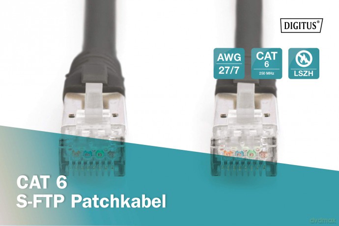 DIGITUS Patchkabel, CAT6, RJ45 StSt, 1.0