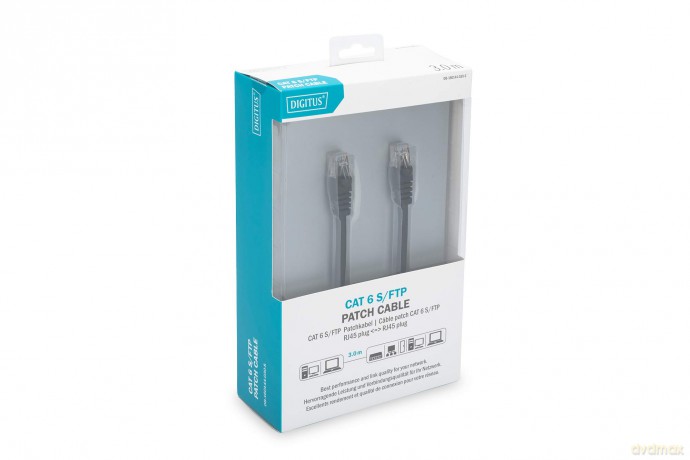 DIGITUS Patchkabel, CAT6, RJ45 StSt, 1.0