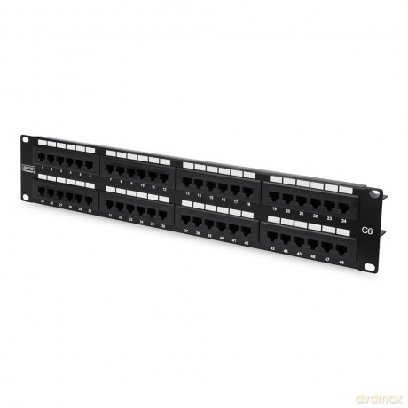 DIGITUS Patchpanel 2HE 48-Port Cat6 unge