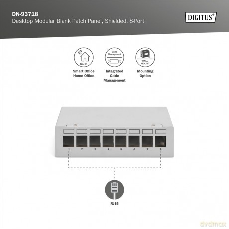 DIGITUS Patchpanel 8-Port Modular