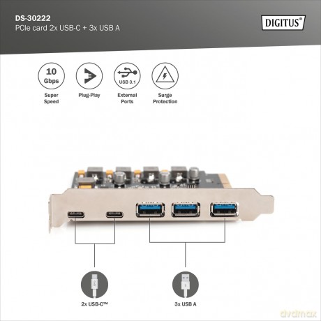 DIGITUS PCI Expr. Card USB 3.1 Gen2, 2x