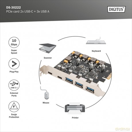 DIGITUS PCI Expr. Card USB 3.1 Gen2, 2x