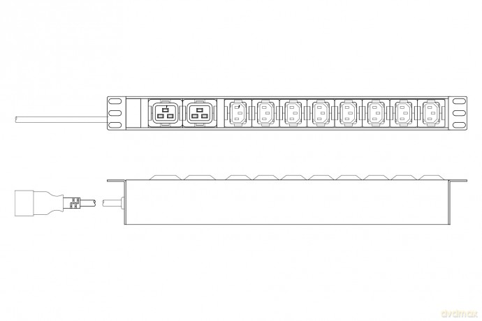 DIGITUS PDU 1HE 8xC13 2xC19 Ausgnge